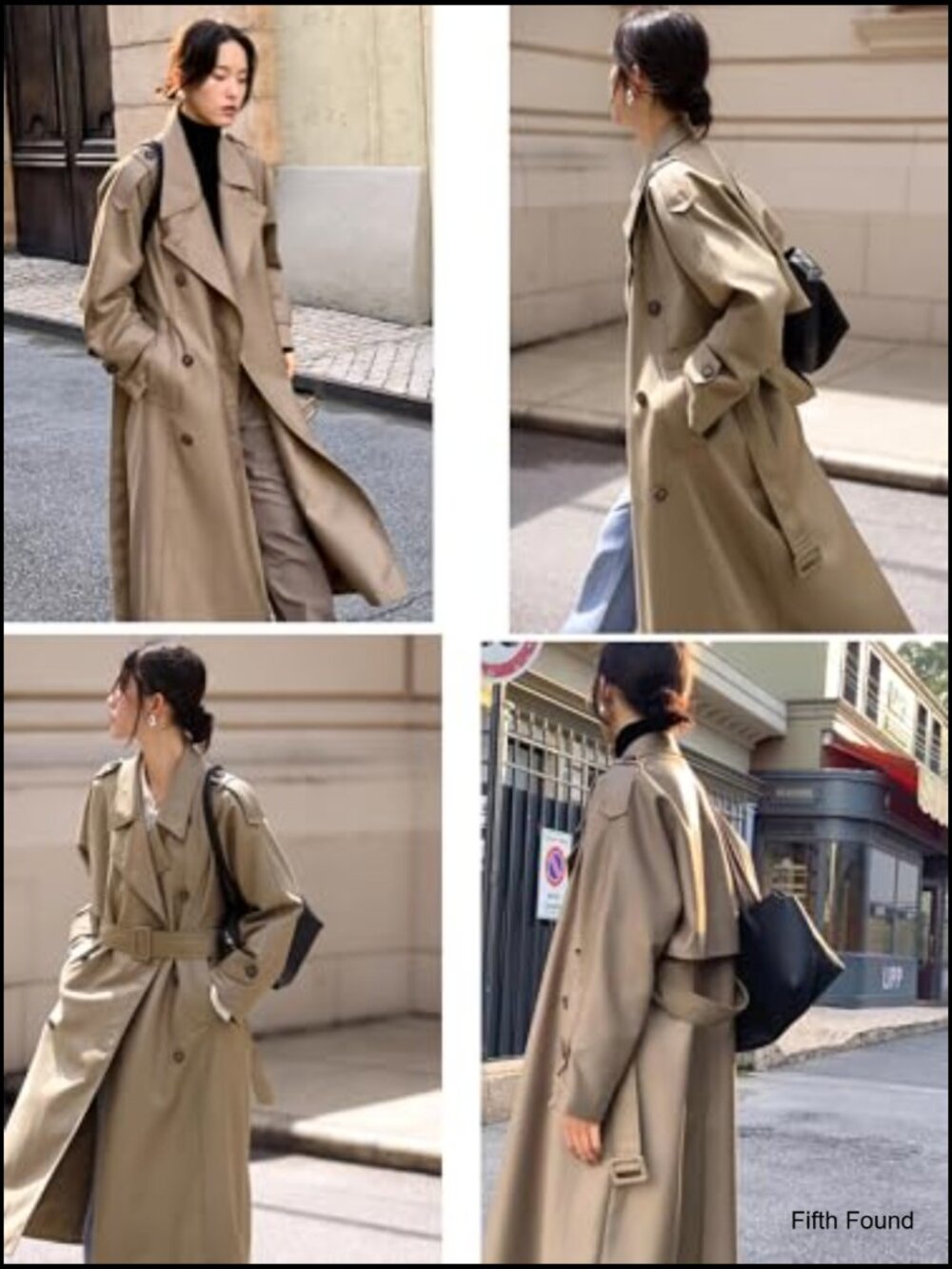 Classic Long Double-Breasted Women Trench Coat with Belt Spring Fall - Picture 7 of 10